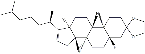 スピロ[1,3-ジオキソラン-2,3'-[5α]コレスタン] 化学構造式