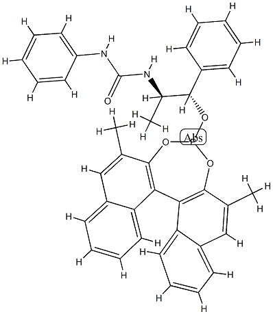 1-{(1S,2R)-1-[(11bR)-2,6-Dimethyldinaphtho[2,1-d:1',2'-f][1,3,2]dioxaphosphepin-4-yloxy]-1-phenylpropan-2-yl}-3-phenylurea Struktur