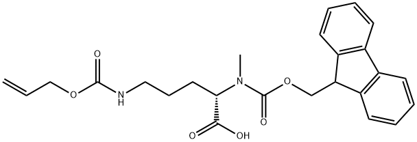 (9H-Fluoren-9-yl)MethOxy]Carbonyl N-Me-Orn(Alloc)-OH 结构式