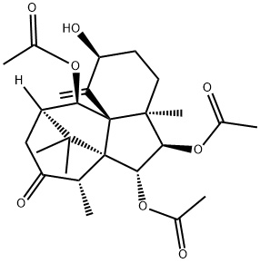 (2S,11aR)-5β,6α,11β-Triacetoxy-2,3,4,4a,5,6,10,11-octahydro-2β-hydroxy-4aα,7α,12,12-tetramethyl-1-methylene-7H-6aα,10α-methano-1H-benz[c]azulen-8(9H)-one 结构式