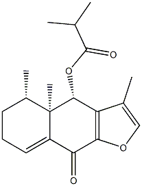 4β-(Isobutyryloxy)-3,4aβ,5β-trimethyl-4,4a,5,6-tetrahydronaphtho[2,3-b]furan-9(7H)-one 结构式