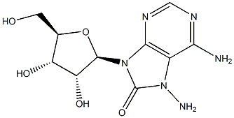 6,7-ジアミノ-9-β-D-リボフラノシル-7H-プリン-8(9H)-オン 化学構造式