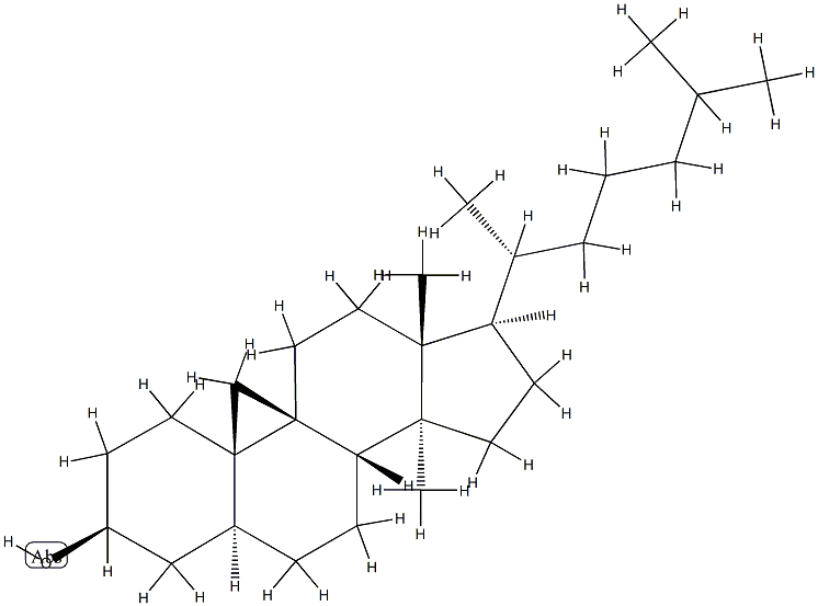 14-Methyl-9β,19-cyclo-5α-cholestan-3β-ol 结构式