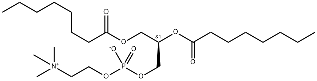 [O-(1-O,2-O-ジオクタノイル-L-グリセロ-3-ホスホ)コリン]アニオン 化学構造式