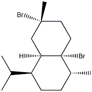 (1S,8aβ)-4aβ,7β-Dibromodecahydro-4β,7-dimethyl-1α-isopropylnaphthalene 结构式