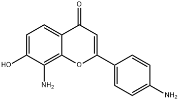 4H-1-Benzopyran-4-one,8-amino-2-(4-aminophenyl)-7-hydroxy-(9CI) Structure
