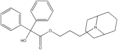 α-ヒドロキシ-α-フェニルベンゼン酢酸3-(9-アザビシクロ[3.3.1]ノナン-9-イル)プロピル 化学構造式