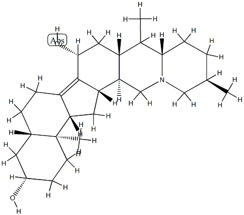 (5α,25α)-8,14-Didehydrocevane-3β,15β-diol Structure
