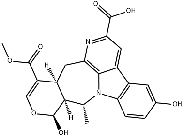 (8R)-8aα,9,12aα,13-Tetrahydro-5,9β-dihydroxy-8α-methyl-8H-10-oxa-1,7b-diazabenzo[5,6]cyclohepta[1,2,3-jk]fluorene-2,12-dicarboxylic acid 12-methyl ester 结构式