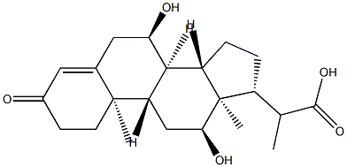 7α,12α-Dihydroxy-3-oxopregn-4-ene-20-carboxylic acid 结构式