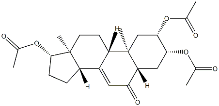 2β,3β,17β-Tris(acetyloxy)-5α-androst-7-en-6-one Structure