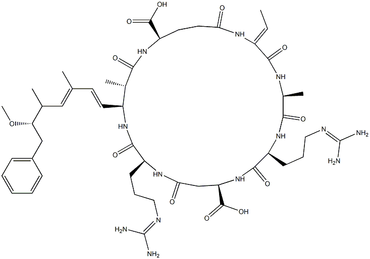 [D-ASP3,E-DHB7]-微囊藻毒素 RR 溶液, 202120-08-9, 结构式