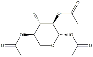 3-Deoxy-3-fluoro-β-D-xylopyranose triacetate Structure