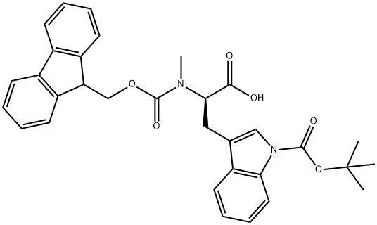 (9H-Fluoren-9-yl)MethOxy]Carbonyl N-Me-D-Trp(Boc)-OH Structure