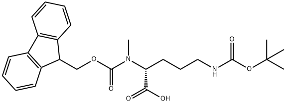 (9H-Fluoren-9-yl)MethOxy]Carbonyl N-Me-D-Orn(Boc)-OH 结构式