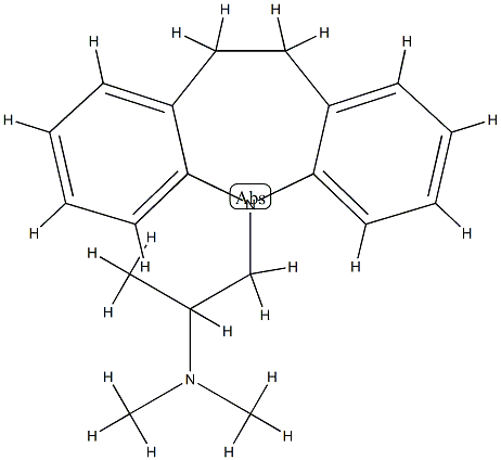 N,N,α-トリメチル-10,11-ジヒドロ-5H-ジベンゾ[b,f]アゼピン-5-(エタンアミン) 化学構造式