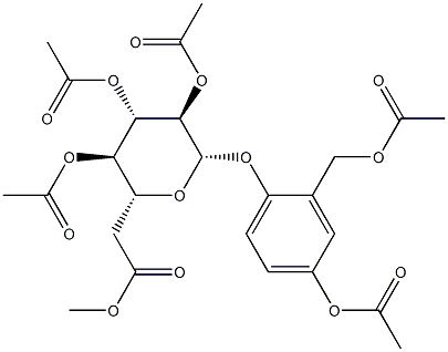 4-Hydroxy-2-(hydroxymethyl)phenyl β-D-glucopyranoside hexaacetate Structure