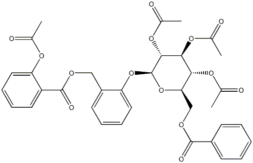 2-[(2-Acetoxybenzoyloxy)methyl]phenyl 2-O,3-O,4-O-triacetyl-6-O-benzoyl-β-D-glucopyranoside Structure