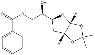 1-O,2-O-イソプロピリデン-6-O-ベンゾイル-3-デオキシ-α-D-ribo-ヘキソフラノース 化学構造式