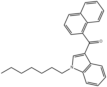 1-ヘプチル-3-(ナフタレン-1-カルボニル)-1H-インドール 化学構造式