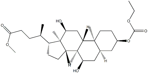 3α-Ethoxycarbonyloxy-7α,12α-dihydroxy-5β-cholan-24-oic acid methyl ester Structure
