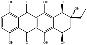 (7R)-8-Ethyl-7,8,9,10-tetrahydro-1,4,6,7,8α,10β,11-heptahydroxy-5,12-naphthacenedione Structure