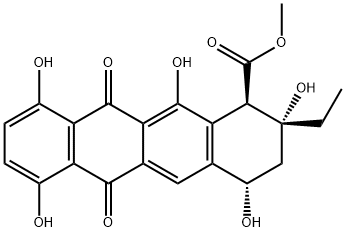 (1R)-2-Ethyl-1,2,3,4,6,11-hexahydro-2α,4α,7,10,12-pentahydroxy-6,11-dioxo-1β-naphthacenecarboxylic acid methyl ester Structure