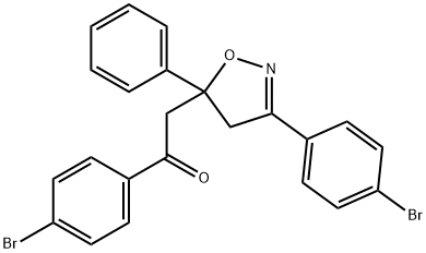 4'-Bromo-α-[3-(4-bromophenyl)-5-phenyl-2-isoxazolin-5-yl]acetophenone Structure