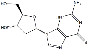 2-アミノ-9-(2-デオキシ-α-D-erythro-ペントフラノシル)-1,9-ジヒドロ-6H-プリン-6-チオン 化学構造式