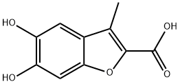 2-Benzofurancarboxylicacid,5,6-dihydroxy-3-methyl-(8CI) Structure