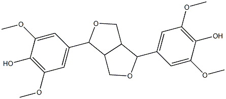 4,4'-[(1S,3aβ,6aβ)-テトラヒドロ-1H,3H-フロ[3,4-c]フラン-1β,4α-ジイル]ビス(2,6-ジメトキシフェノール) 化学構造式