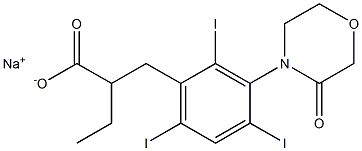 α-Ethyl-3-(3-oxomorpholino)-2,4,6-triiodohydrocinnamic acid sodium salt Structure