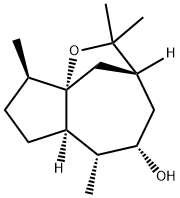 (3R)-3,4,5,6,6aα,7,8,9-Octahydro-2,2,6α,9β-tetramethyl-3,9aβ-methano-2H-cyclopent[b]oxocin-5α-ol Structure