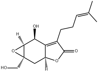 (1aS)-2,2aβ,6,6aβ-Tetrahydro-6α-hydroxy-1a-(hydroxymethyl)-5-(4-methyl-3-pentenyl)oxireno[f]benzofuran-4(1aH)-one Structure