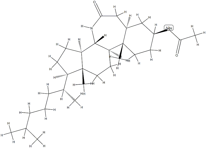 3β-(Acetyloxy)-7a-aza-B-homo-5α-cholestan-7-one 结构式