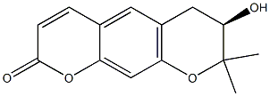 (R)-7-Hydroxy-8,8-dimethyl-7,8-dihydro-2H,6H-benzo[1,2-b:5,4-b']dipyran-2-one 结构式