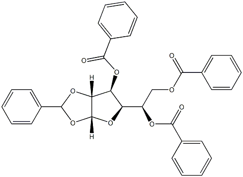 1-O,2-O-Benzylidene-α-D-glucofuranose tribenzoate Struktur