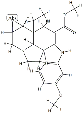(5ξ,6ξ,7ξ,12ξ,19ξ)-2,3-Didehydro-6,7-epoxy-16-methoxyaspidospermidine-3-carboxylic acid methyl ester Structure