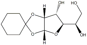 1-O,2-O-シクロヘキシリデン-α-D-アロフラノース 化学構造式