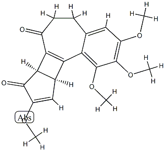 (7bR)-5,6,7b,10aβ-Tetrahydro-1,2,3,9-tetramethoxybenzo[a]cyclopenta[3,4]cyclobuta[1,2-c]cycloheptene-7,8-dione 结构式