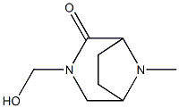 3,8-Diazabicyclo[3.2.1]octan-2-one,3-(hydroxymethyl)-8-methyl-(8CI) Struktur