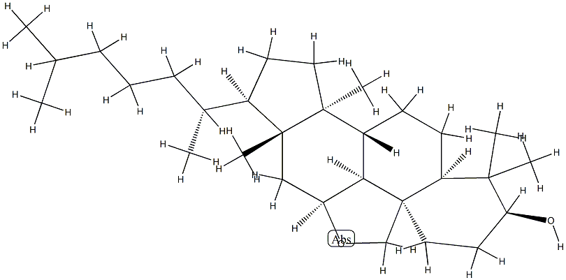 11β,19-エポキシラノスタン-3β-オール 化学構造式