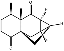 (1R)-1,1aβ,2,4,5,6,6a,7aβ-Octahydro-1,6β,6aβ-trimethyl-1α,2aα-methano-2aH-cyclopropa[b]naphthalene-3,7-dione Struktur