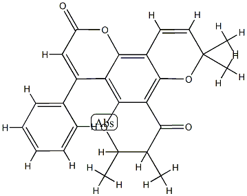 10,11-Dihydro-2,2,10,11-tetramethyl-8-phenyl-2H,6H,12H-benzo[1,2-b:3,4-b':5,6-b'']tripyran-6,12-dione Structure