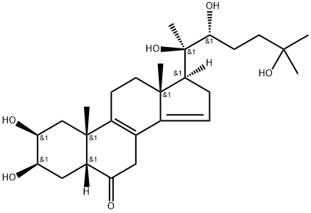(22R)-2β,3β,20,22,25-Pentahydroxy-5β-cholesta-8,14-dien-6-one Structure