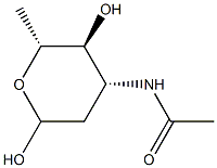 3-(アセチルアミノ)-2,3,6-トリデオキシ-D-arabino-ヘキソピラノース 化学構造式