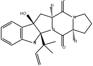 (5aS,13aβ)-11aα-(1,1-Dimethyl-2-propenyl)-6aα-hydroxy-2,3,6,6a,11,11a-hexahydro-1H-pyrrolo[1'',2'':4',5']pyrazino[1',2':1,5]pyrrolo[2,3-b]indole-5,13(5aH,13aH)-dione Structure