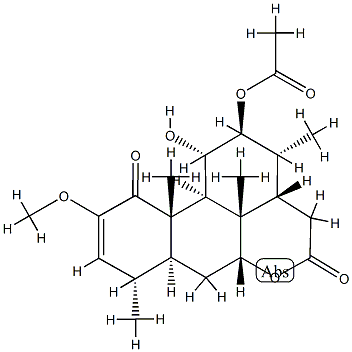 12β-Acetoxy-11α-hydroxy-2-methoxypicras-2-ene-1,16-dione Structure