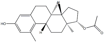1-Methylestra-1,3,5(10)-triene-3,17β-diol 17-acetate 结构式