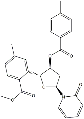 1-[3-O,5-O-Bis(4-methylbenzoyl)-2-deoxy-α-D-erythro-pentofuranosyl]-2(1H)-pyridinone Structure